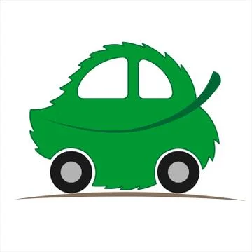 Car in the form of a leaf of a tree. Stock Illustration