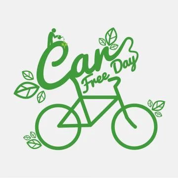 Car Free Day Concept Vector Illustration Stock Illustration