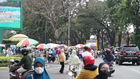 Car free day event located in the city of Malang Stock Footage 210373362
