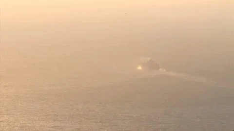 Car Freighter Departing Stock Footage