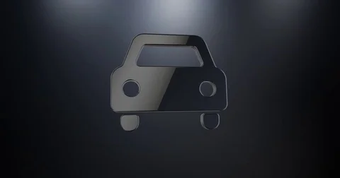 Car Front Black 3d Icon Stock Footage 75668323