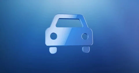 Car Front Blue 3d Icon Stock Footage 75668480
