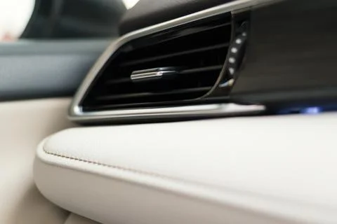 Car front dash air vent slide clip grill adjustment Stock Photos