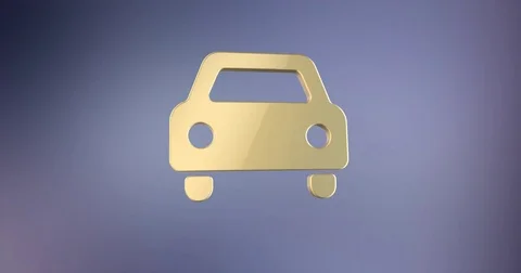Car Front Gold 3d Icon Stock Footage 77240658