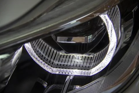Car front lights Stock Photos