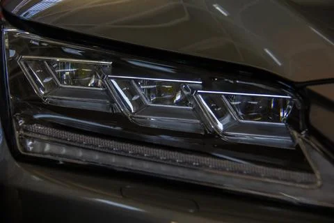 Car front lights Stock Photos