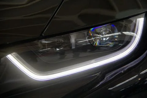 Car front lights Stock Photos