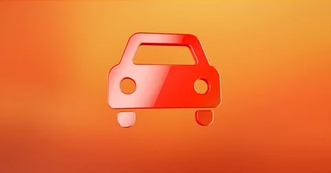Car Front Red 3d Icon Stock Footage 75668646