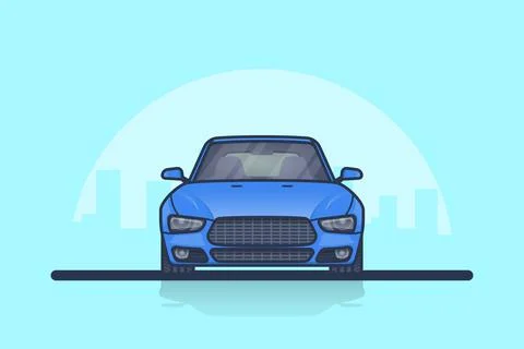 Car. Front side view. Stock Illustration