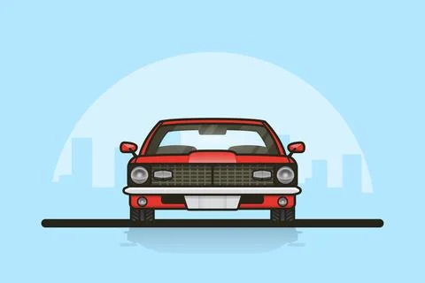 Car. Front side view. Stock Illustration