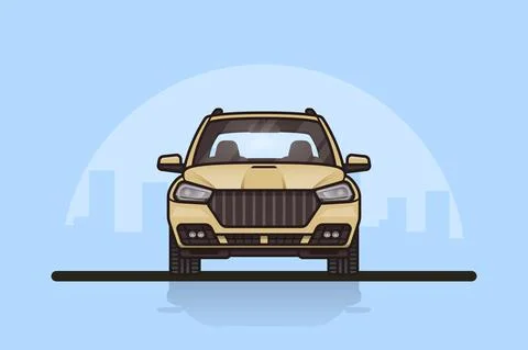 Car. Front side view. Stock Illustration