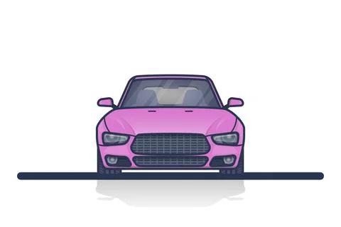 Car. Front side view. Stock Illustration