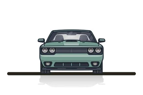 Car. Front side view. Stock Illustration