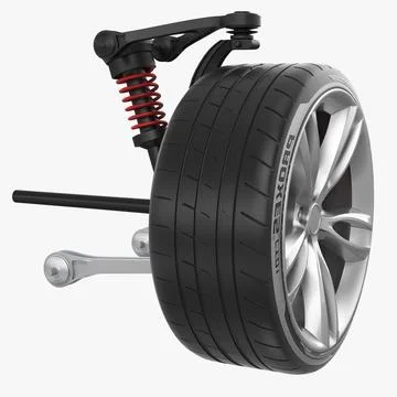 Car Front Suspension with Wheel 3D Model