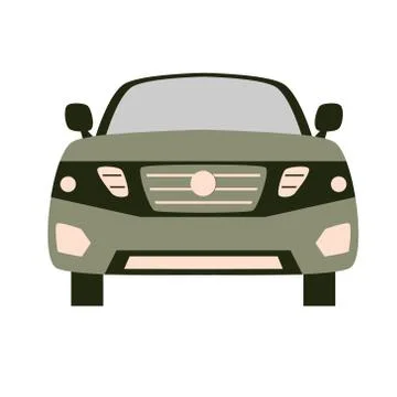 Car front. Vector flat illustration. Stock Illustration