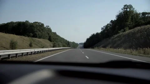 Car front view driving highway. Stock Footage 170388775