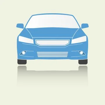 Car front view icon or sign. Colorful vector illustration of vehicle. Flat desig Stock Illustration