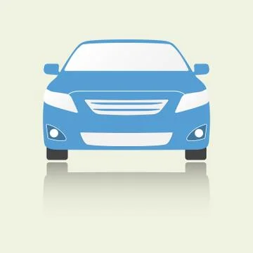 Car front view icon or sign. Colorful vector illustration. Flat design. Stock Illustration