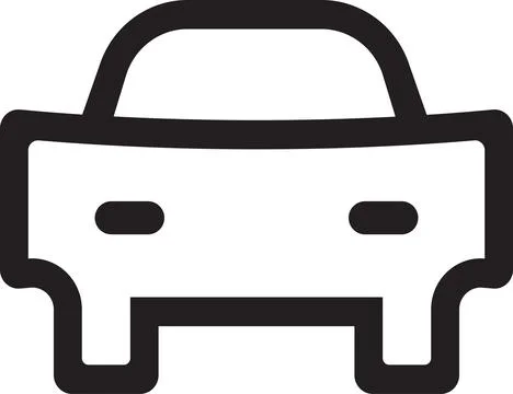Car Front View Icon Simplified Urban Transport Symbol For UI Design Stock Photos