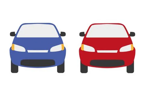 Car front view vector flat icon. Car parking front design shape icon. Illustrazione stock
