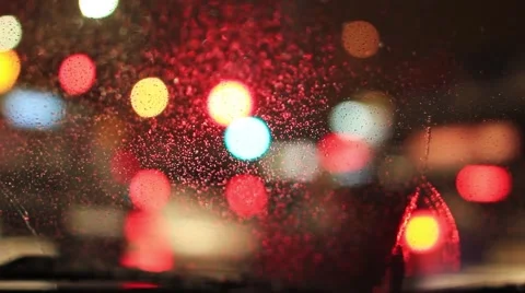 Car front window in snow storm Stock Footage 49075204