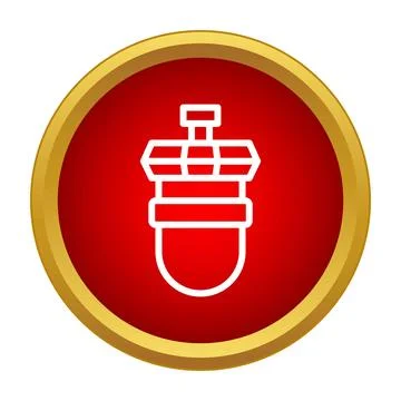 Car fuel filter icon red circle graphic design Stock Illustration