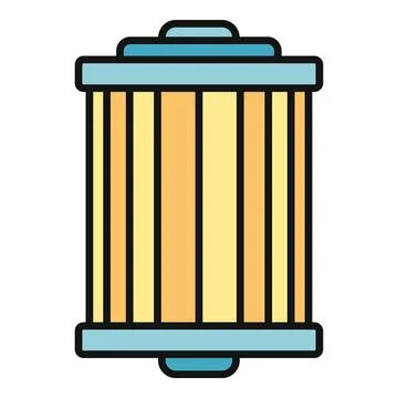 Car fuel filter icon vector outline color Stock Illustration