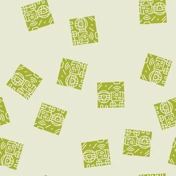 Car gaming console auto tainment glyph seamless pattern Stock Illustration