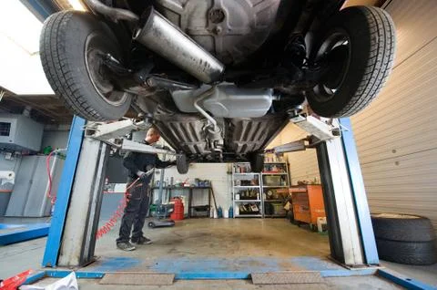 Car in garage Stock Photos