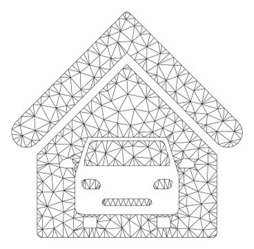 Car Garage Polygonal Frame Vector Mesh Illustration Illustrazione stock