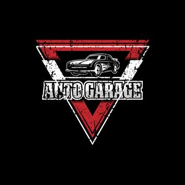 Car Garage rustic Logo Design, automotive repair logo template with rustic, v Illustrazione stock
