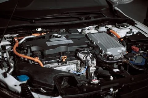 Car gasoline engine. Car engine part. Close-up image of an engine. Engine Stock Photos