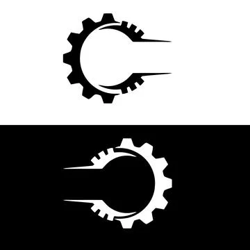 Car gears and cogs logo design Stock Illustration