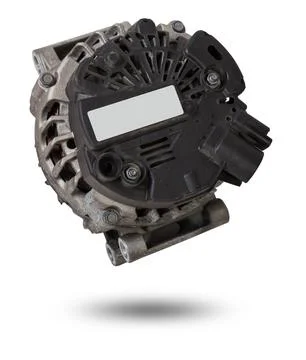 Car generator, car electrical network element on white background, generato.. Foto stock