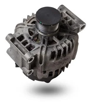 Car generator, car electrical network element on white background, generato.. Foto stock