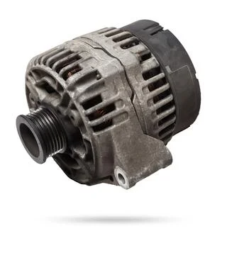 Car generator, car electrical network element on white background, generato.. Foto stock