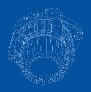 Car generator. Vector Illustrazione stock