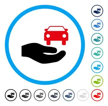 Car Gift Hand Rounded Vector Icon Stock Illustration
