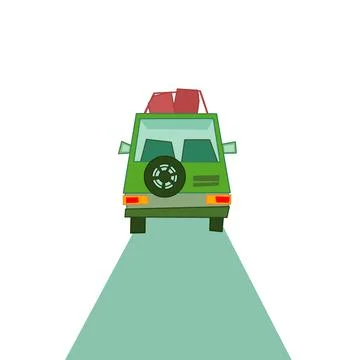 A car go to road trip  库存插图