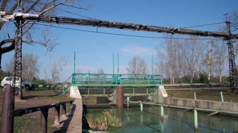Car goes on the bridge Stock Footage 71825260