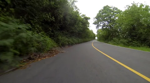 Car goes down the roads of the usvi Stock Footage 41546367