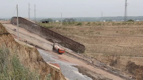 A car goes on the road Stock Footage 84841457