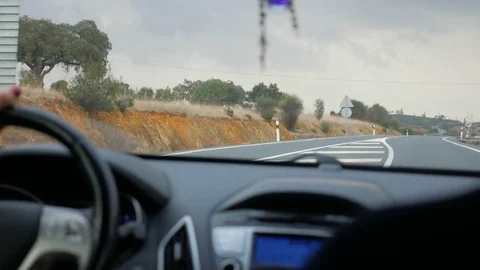 The car goes on the road Stock Footage 85444148