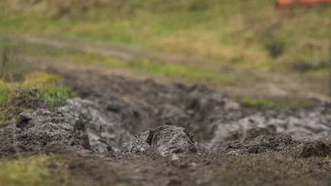 The car goes off-road Stock Footage 121618312