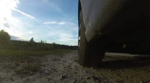 The car goes on the road. Work to bring in heavy conditions Stock Footage 54455264