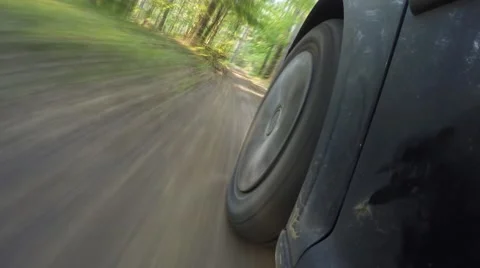 The car goes through the forest. Forest road in the national park. Time lapse Video stock 53279329