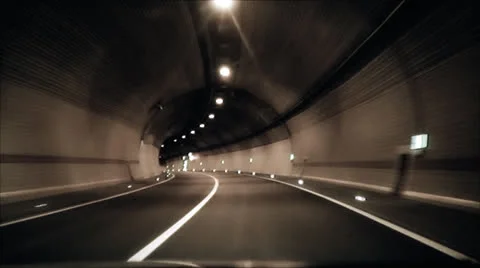 The car goes through a tunnel Vídeos de archivo 24590695