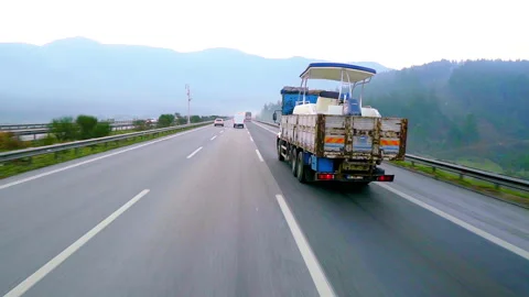 Car going misty road Stock-Footage 148417849