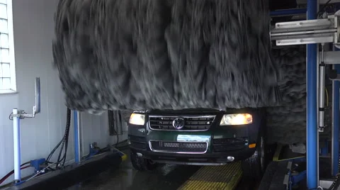 Car going through a car wash Stock Footage 58934310