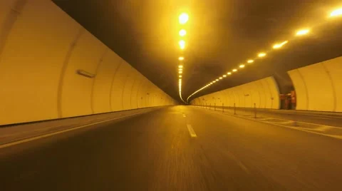 Car going through tunnel Stock Footage 55728213